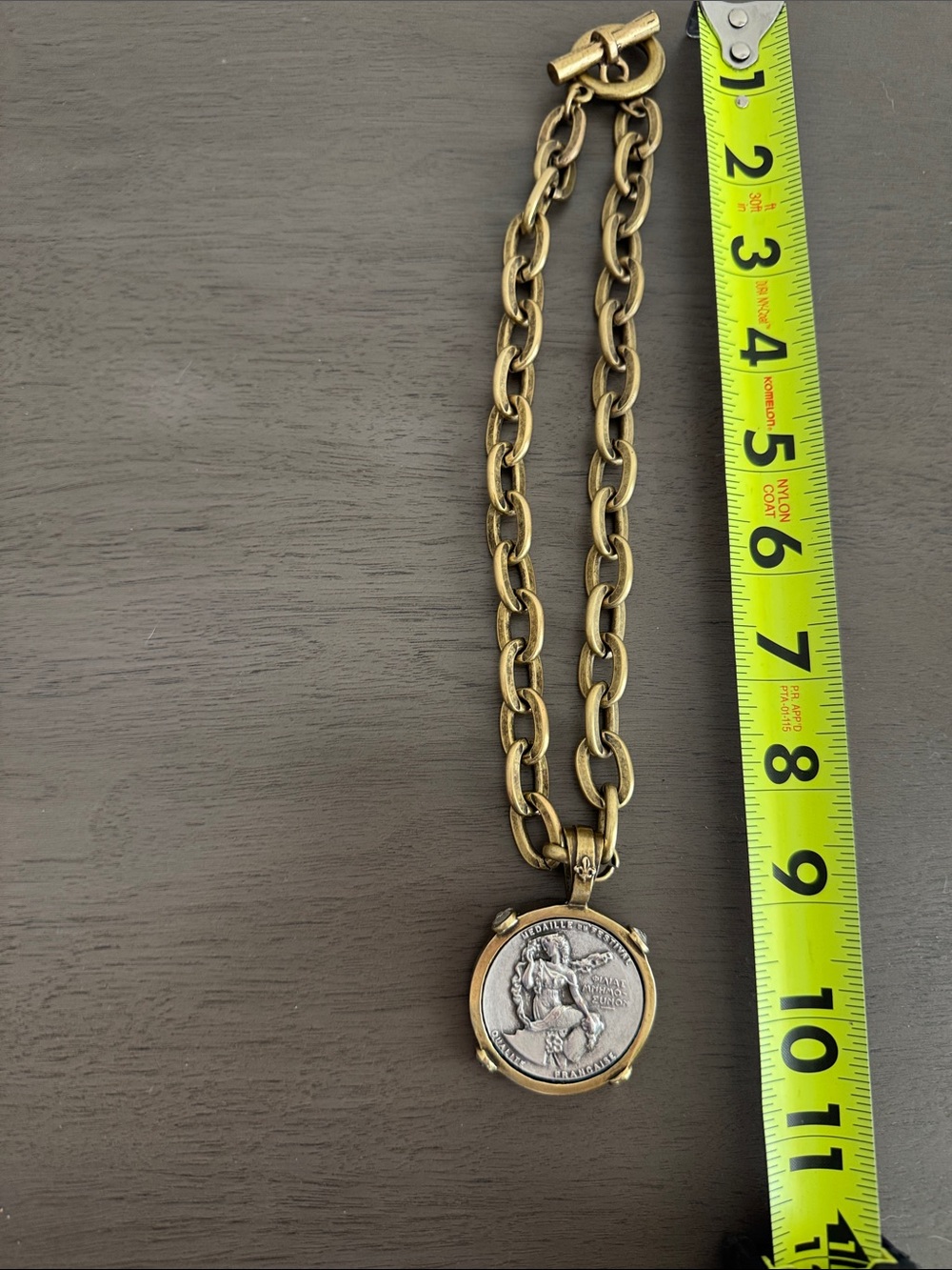 Gold-Tone Coin Pendant Necklace - Women Jewelry - Picture 4 of 5